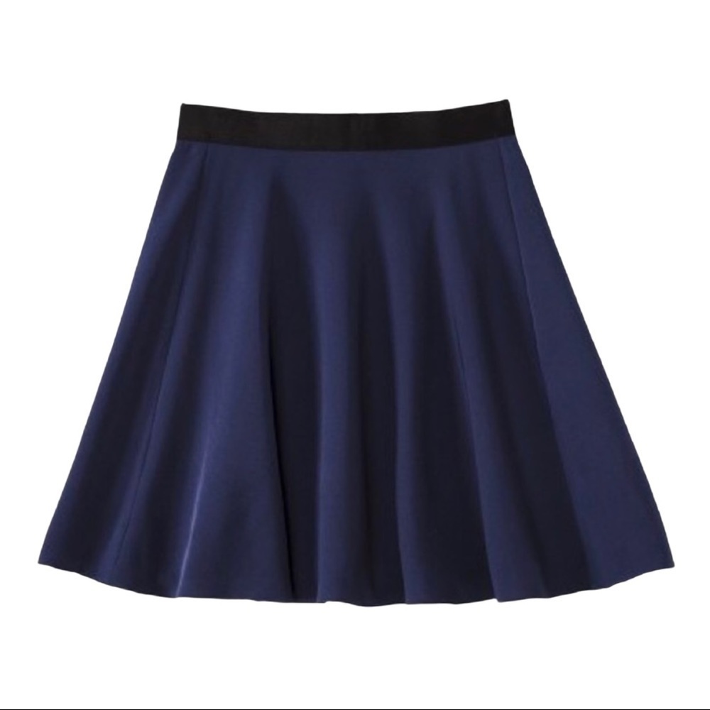 𝅺3.1 Phillip LimTarget Silky Swing Skirt Navy Blue - Picture 3 of 3